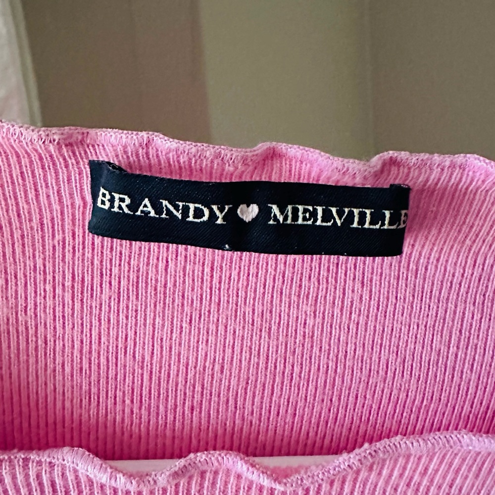 Brandy Melville Soft Pink Lettuce Cut